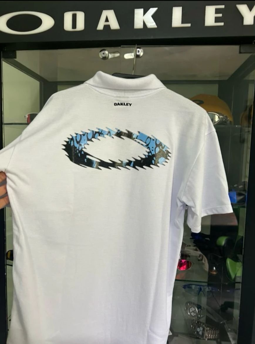 Polo Static Masculina Branca - Logo Azul - Imagem 2