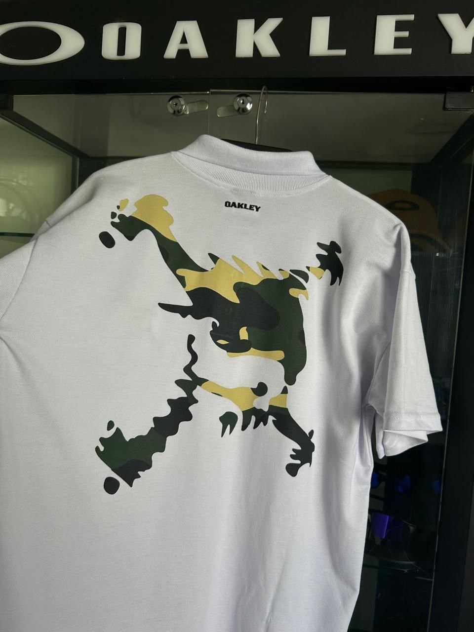 Polo Skull Militar Masculina Branca