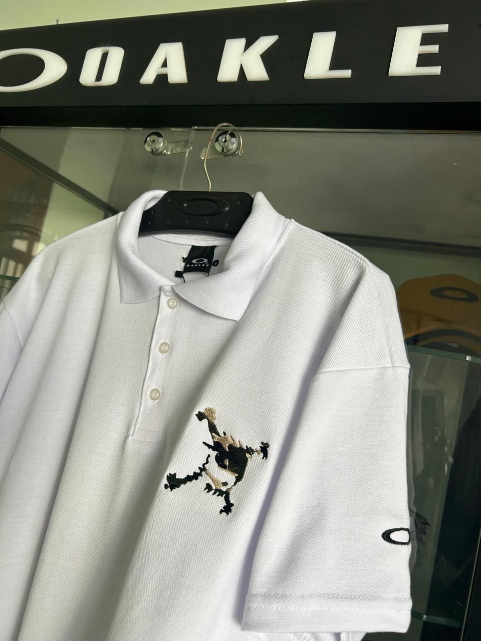 Polo Skull Militar Masculina Branca - Imagem 2