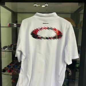 Polo Static Masculina Branca - Logo Vermelho