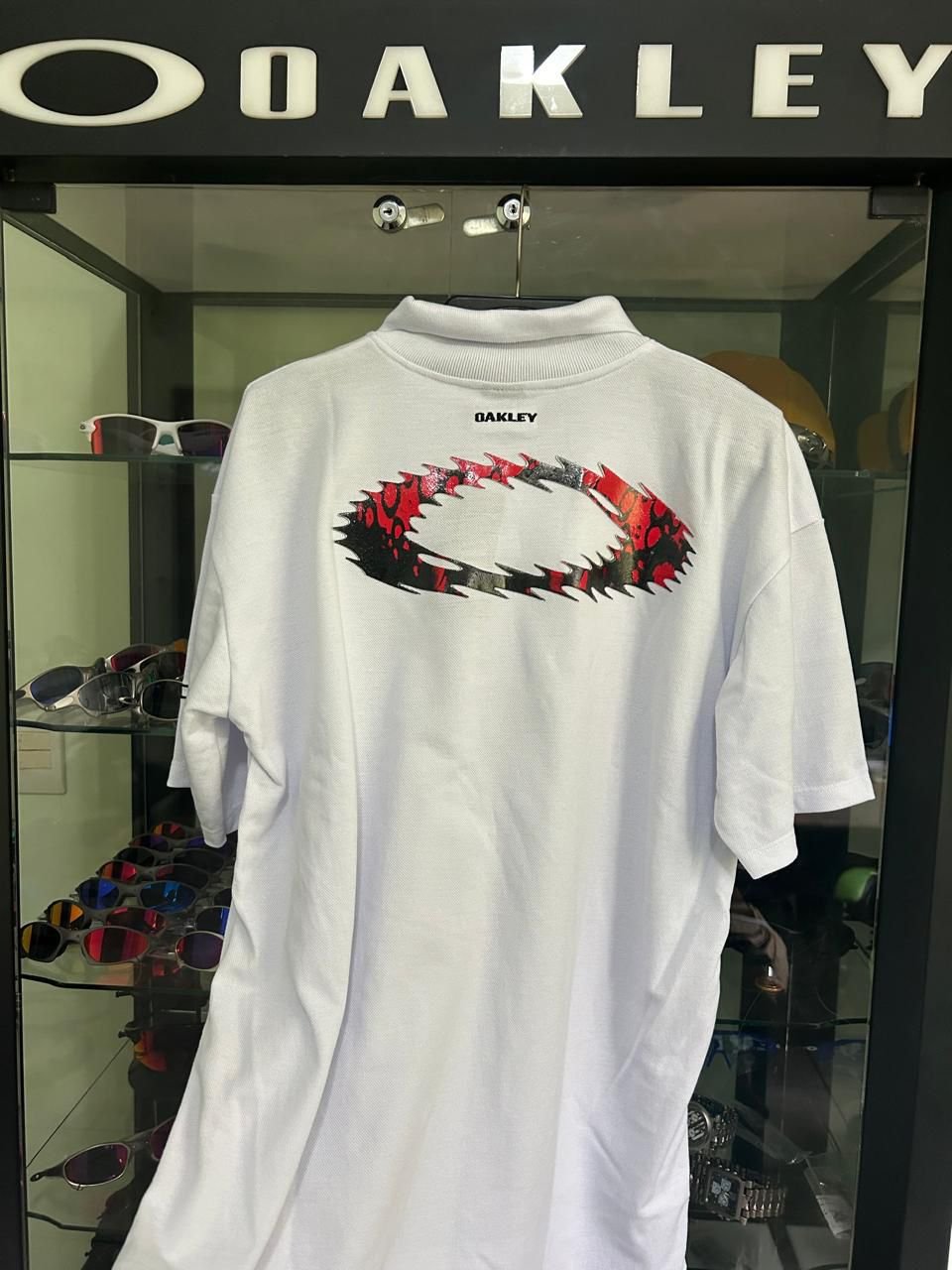 Polo Static Masculina Branca - Logo Vermelho