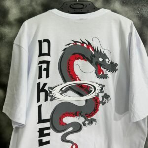 Camiseta Masculina Branca Dragon Vermelho