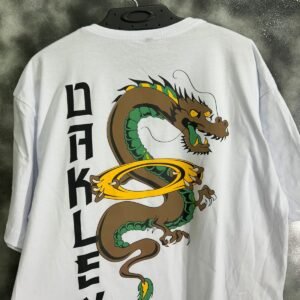 Camiseta Masculina Branca Dragon Amarelo