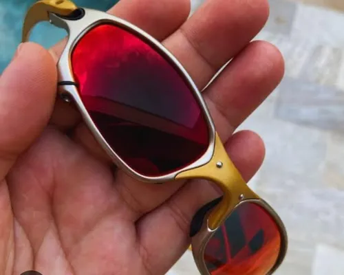 Óculos de Sol Juliet 24k Lente Dark Ruby Pinada Premium - Imagem 5