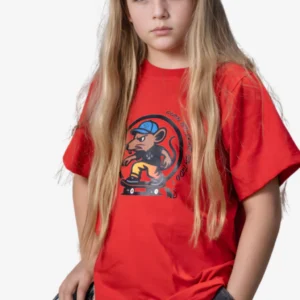 Camiseta Infantil Manga Curta Ratinho Skatista