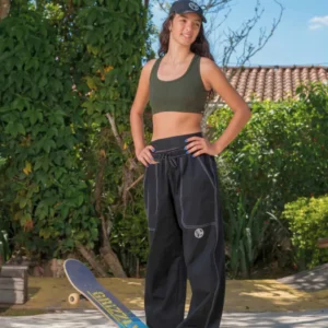 Calça Baggy Feminina Preta - QTS Crew