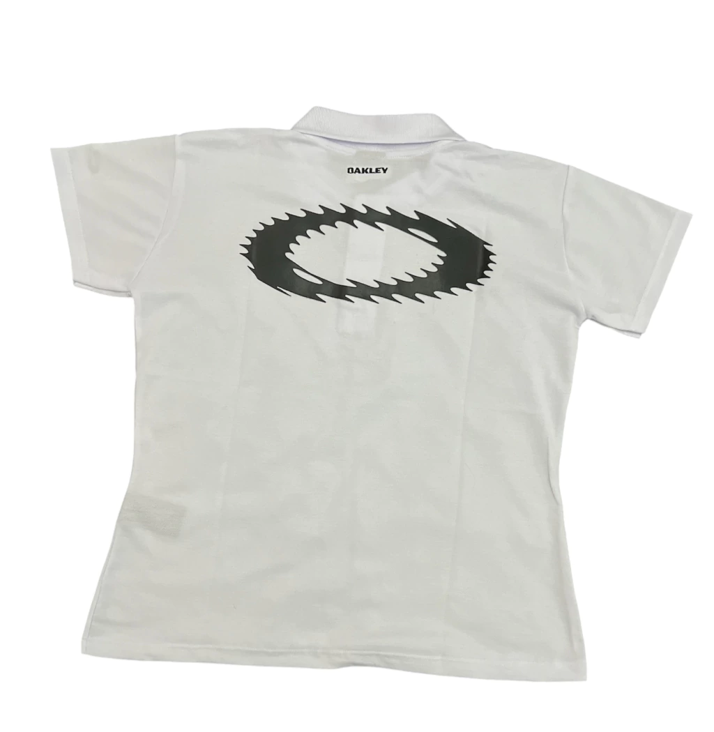 Camiseta Polo Branca Feminina Static Preto