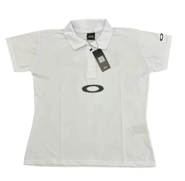 Camiseta Polo Branca Feminina Static Preto - Imagem 2