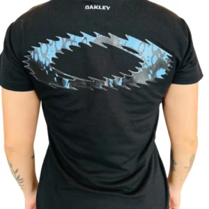 Camiseta Polo Preta Feminina Static Azul