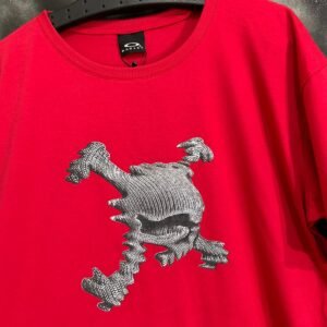 Camiseta Vermelha Skull 3D