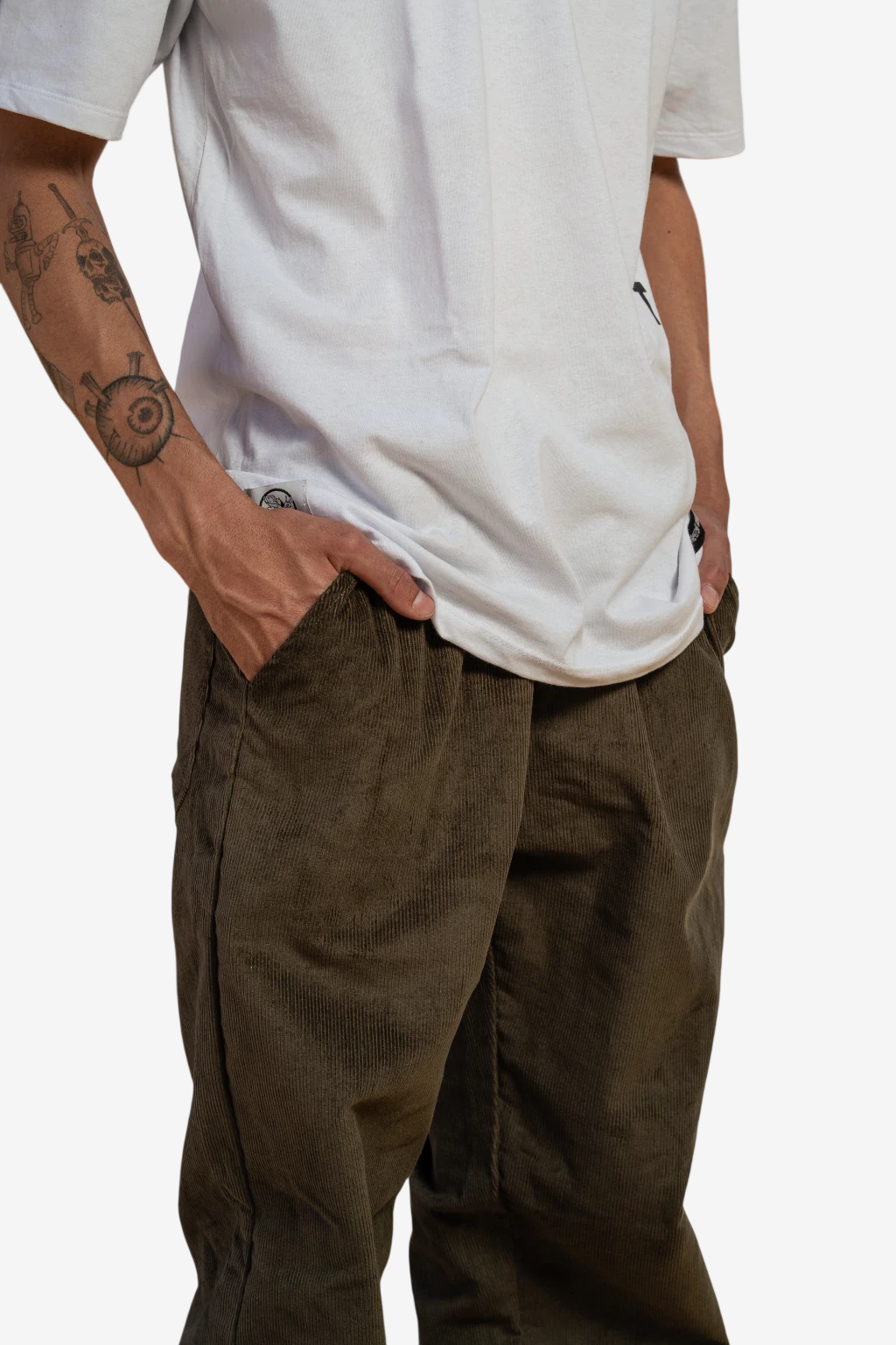 Calça Corte Reto Cotelê Masculina QTS