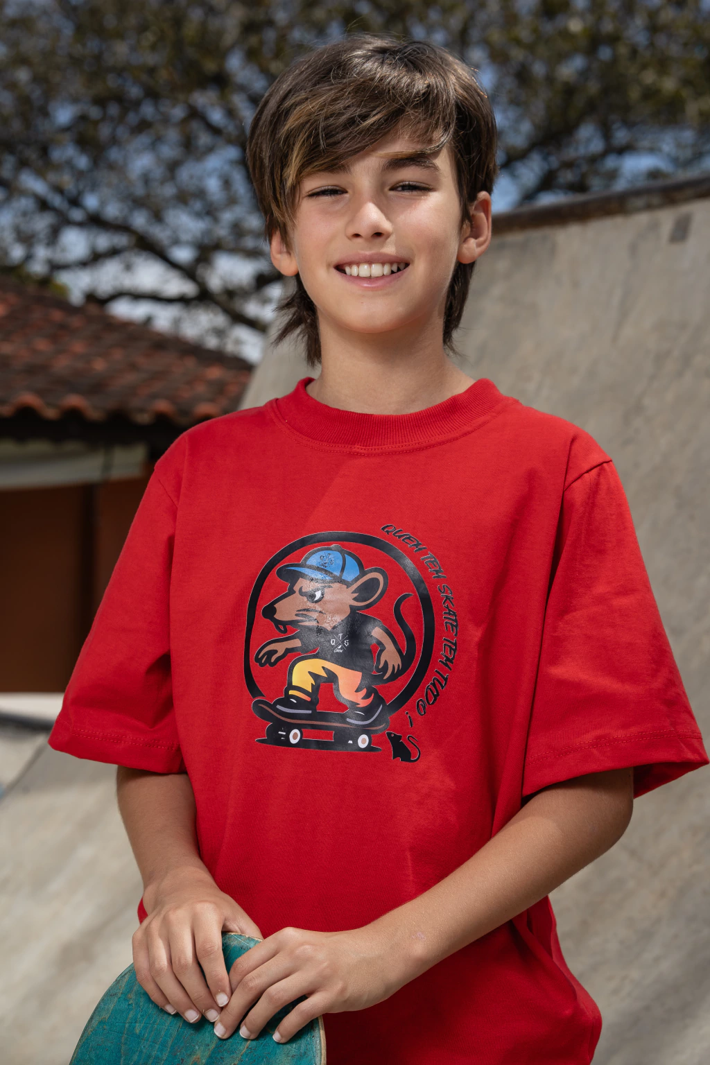 Camiseta Infantil Manga Curta Ratinho Skatista QTS - Imagem 3