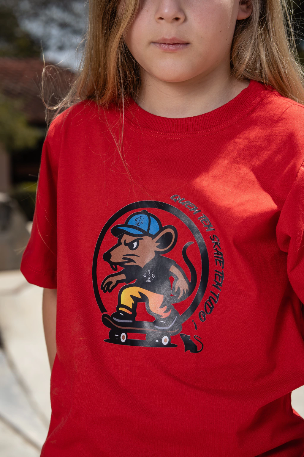 Camiseta Infantil Manga Curta Ratinho Skatista QTS - Imagem 2