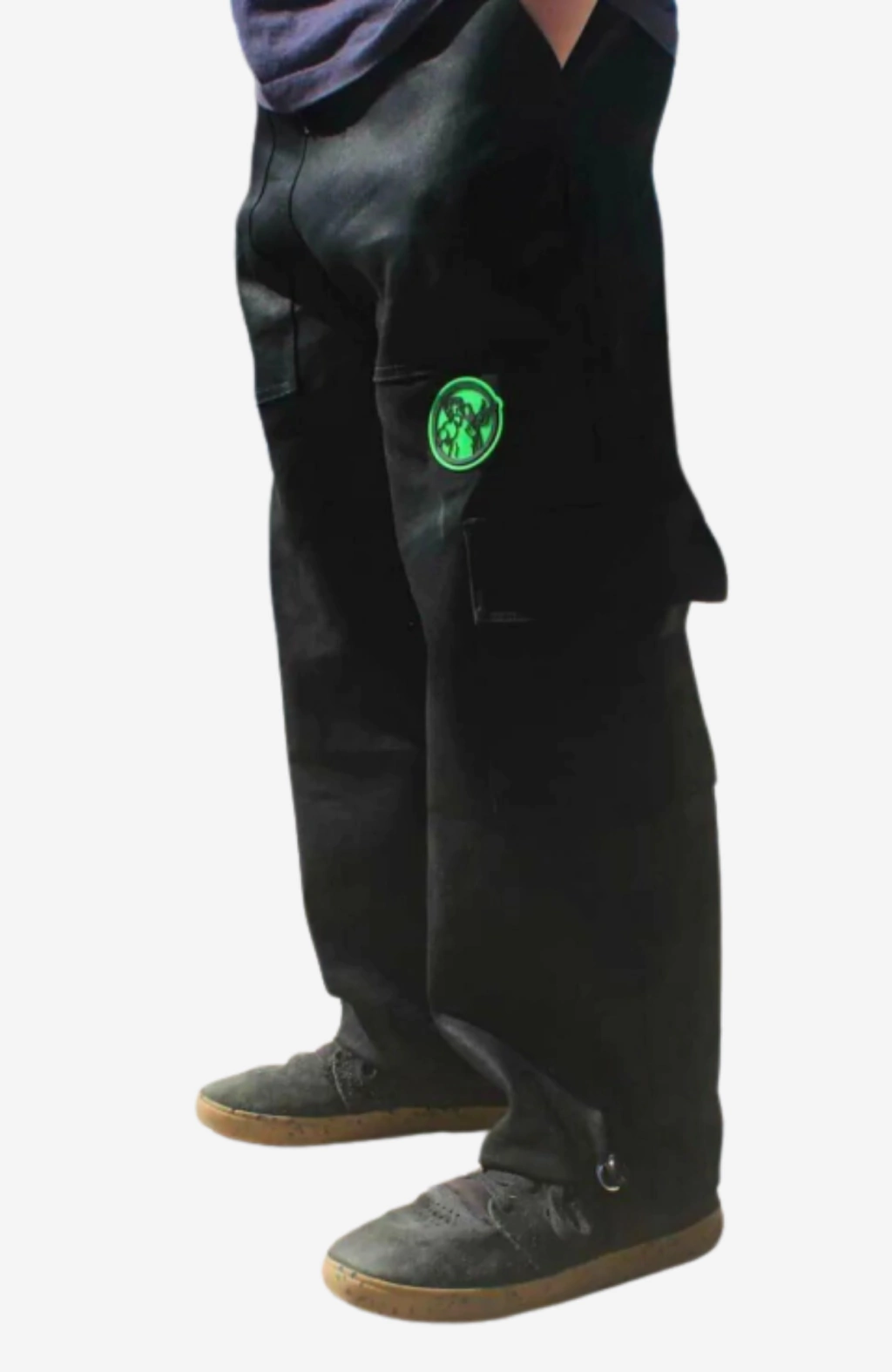 Calça Cargo Infantil Jeans QTS CREW Preta- Logomarca - Imagem 2