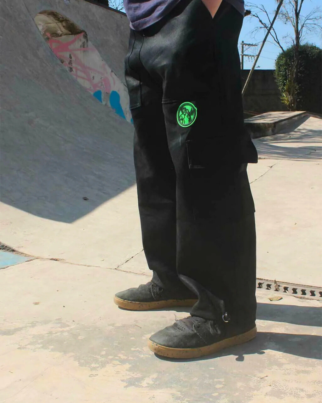 Calça Cargo Infantil Jeans QTS CREW Preta- Logomarca - Imagem 6