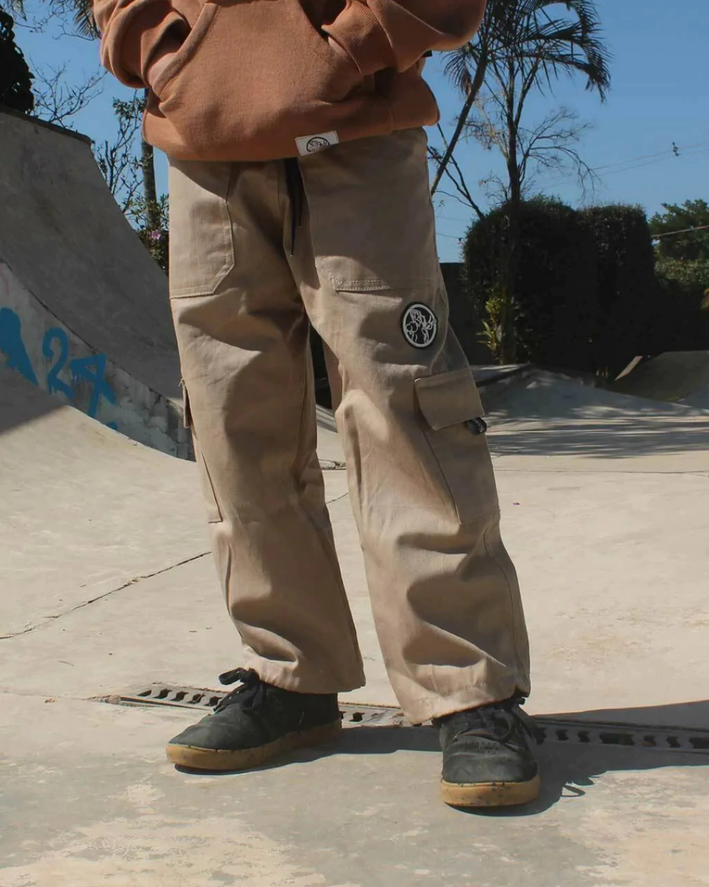 Calça Cargo Infantil Sarja QTS Crew - Logomarca (Preto/Verde/Branca) - Imagem 7