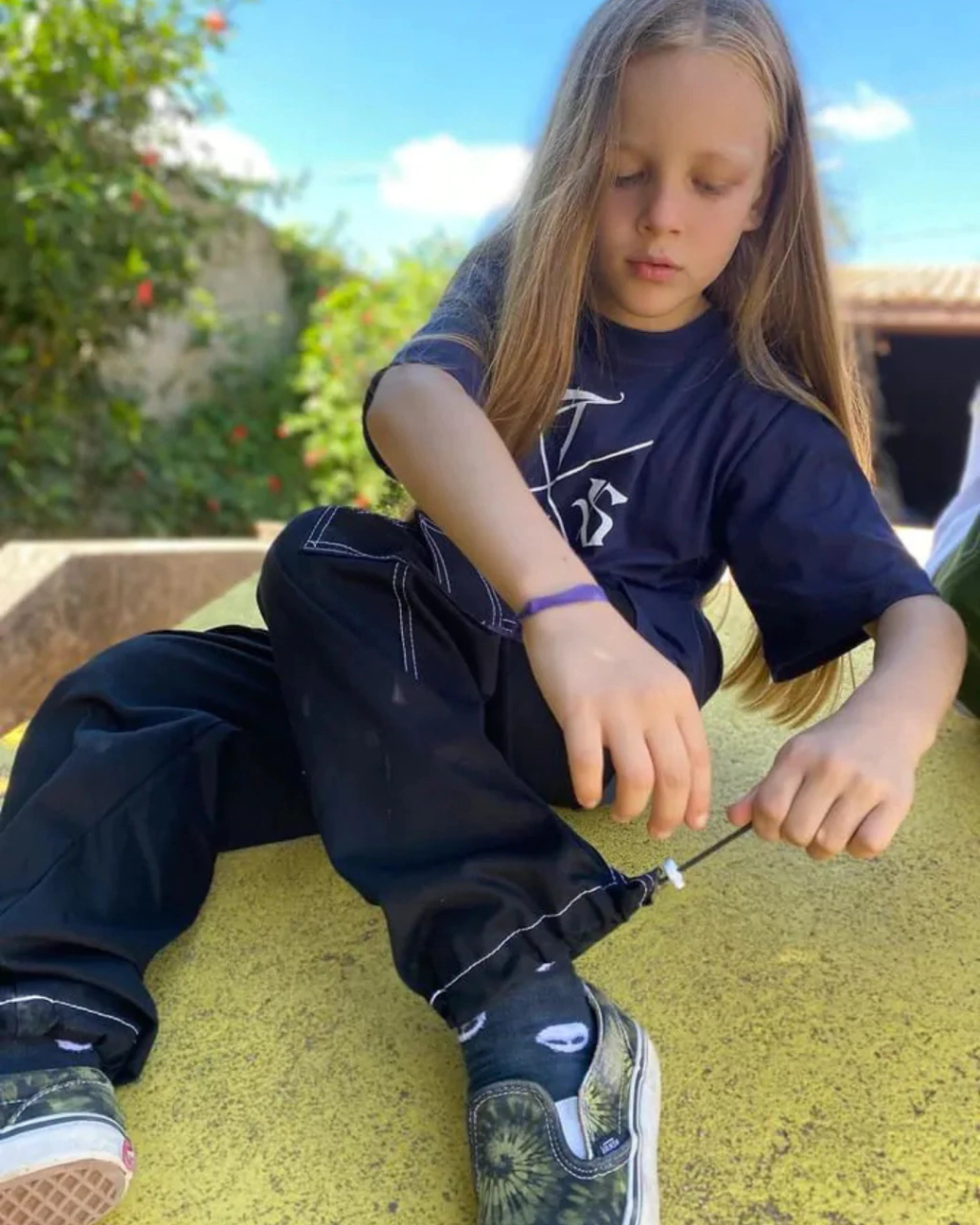 Calça Cargo Infantil Sarja QTS Crew - Logomarca (Preto/Verde/Branca) - Imagem 4