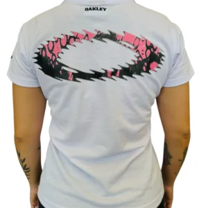 Camiseta Polo Branca Feminina Static Rosa
