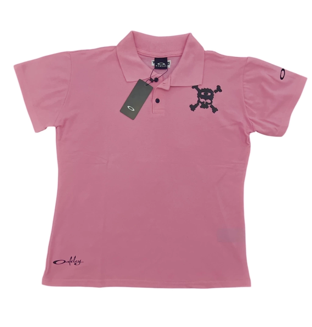 Camiseta Feminina Polo Rosa Skull Classic