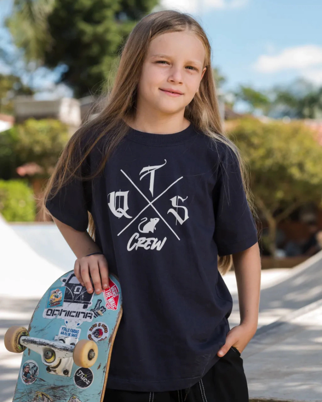 Camiseta Infantil Manga Curta QTS - 100% Algodão